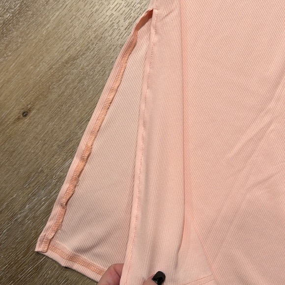 NWOT light pink ribbed maxi skirt with slip in the side - Picture 2 of 3